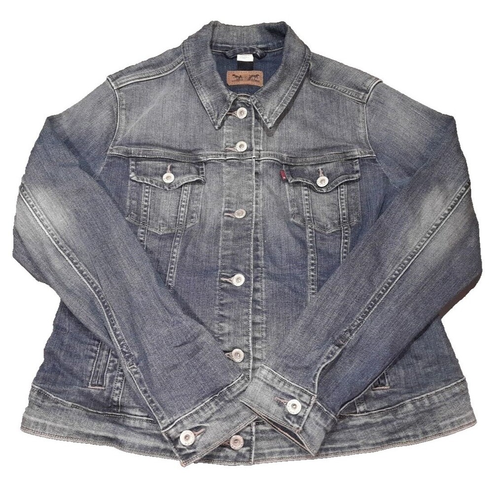 Levi Strauss Women’s Trucker Jacket Size XL Denim Cotton Stretch Blue